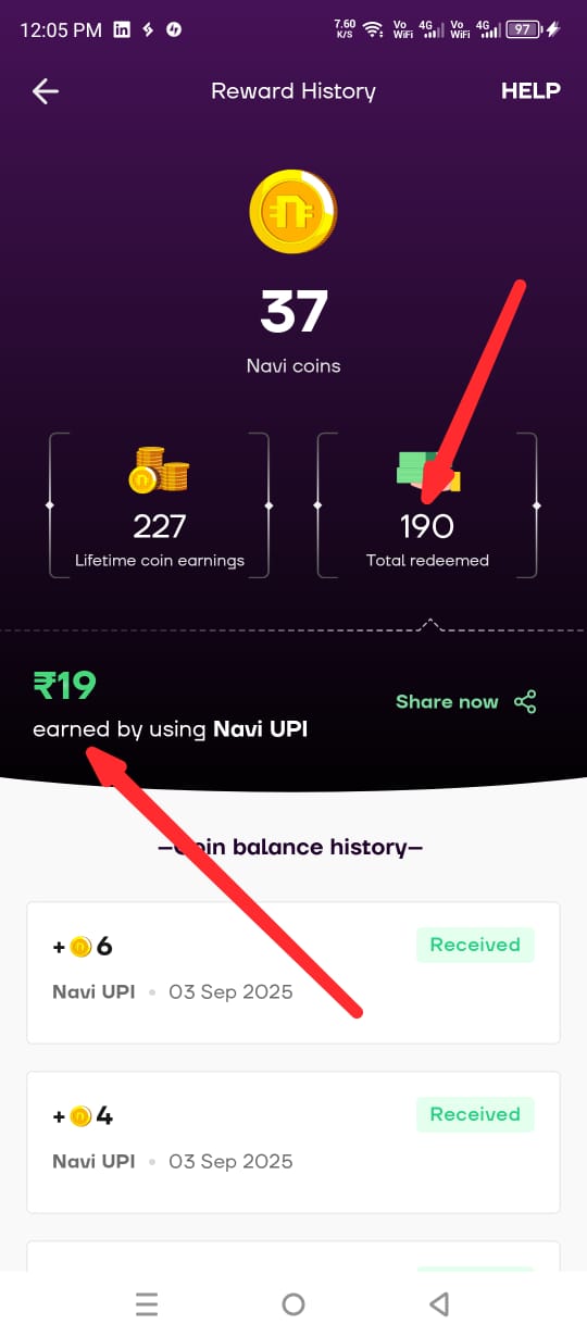 Navi UPI Payment Proof