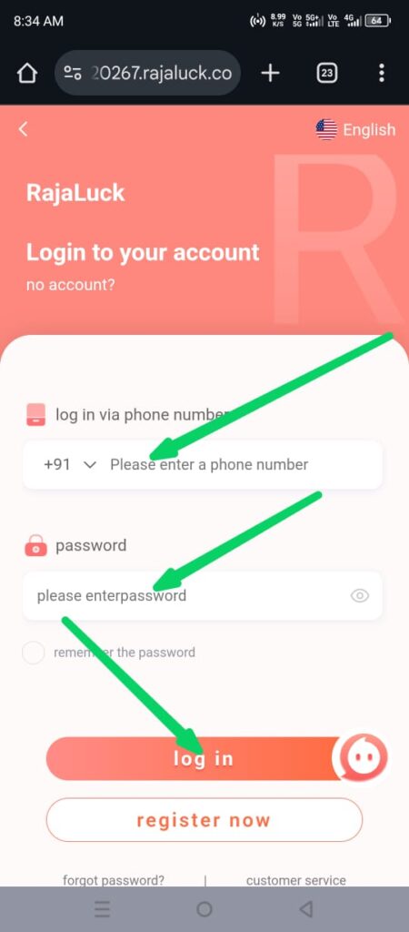 Raja Luck Login