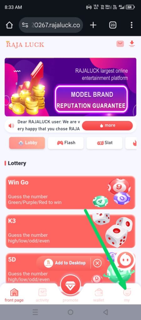 Raja Luck Register